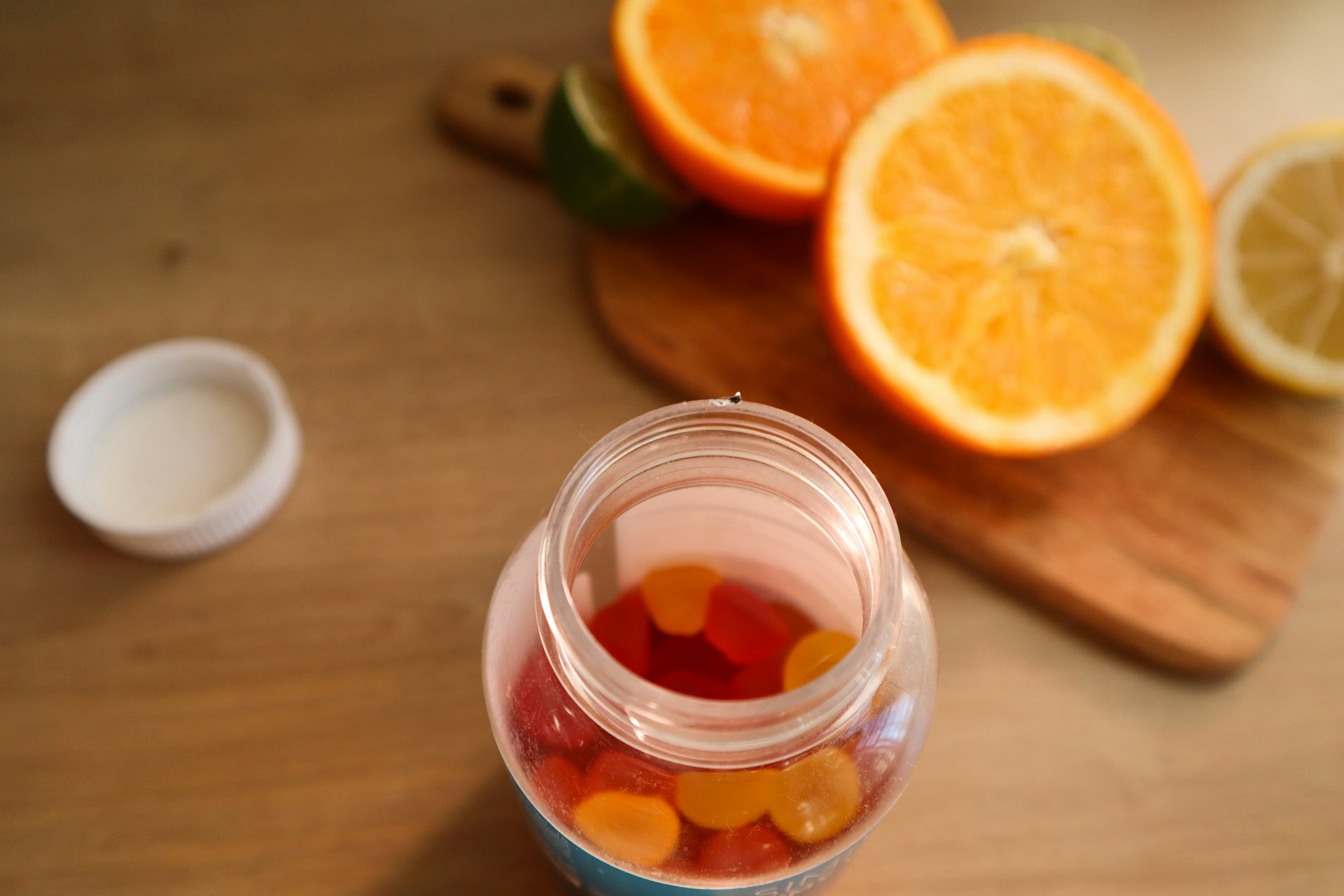 A jar filled with gummies